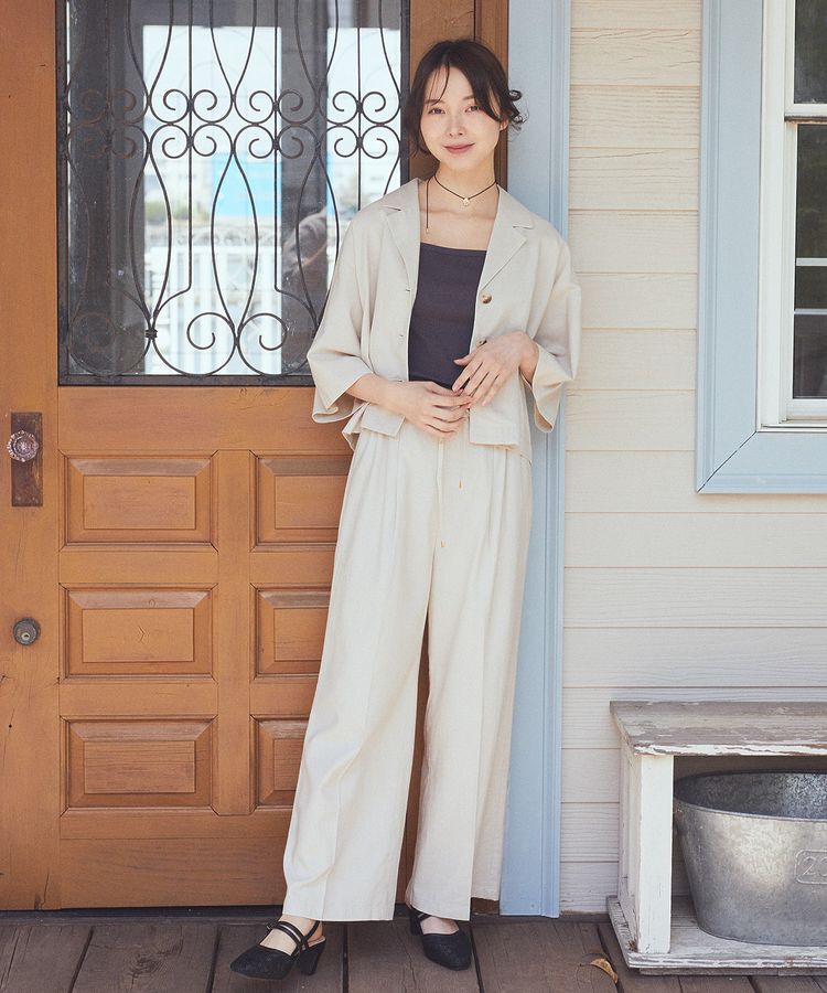 earth music&ecology「リラックスシャツジャケット / リネン混」|テーラードジャケット|