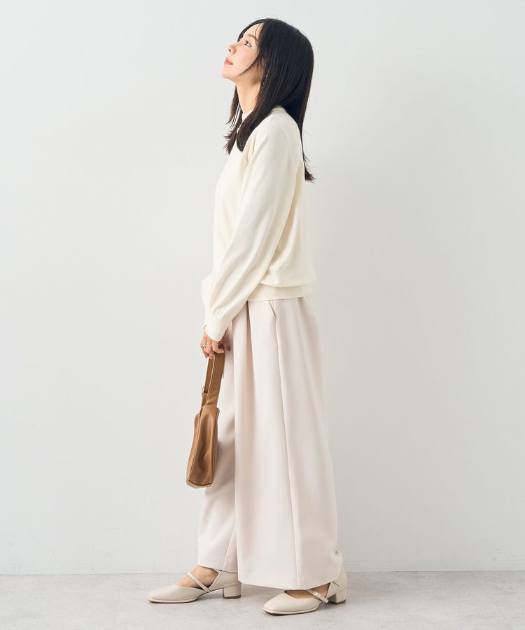 earth music&ecology「パール&ビジューハイネックプルオーバー」|ニット・セーター|