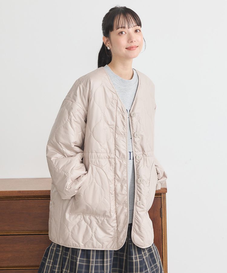 earth music&ecology「キルティングハーフコート」|ブルゾン・スタジャン|