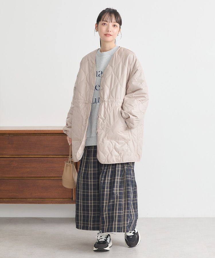 earth music&ecology「キルティングハーフコート」|ブルゾン・スタジャン|