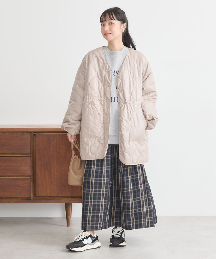 earth music&ecology「キルティングハーフコート」|ブルゾン・スタジャン|