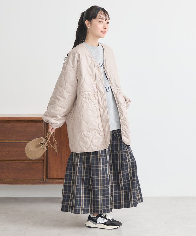 earth music&ecology「キルティングハーフコート」|ブルゾン・スタジャン|