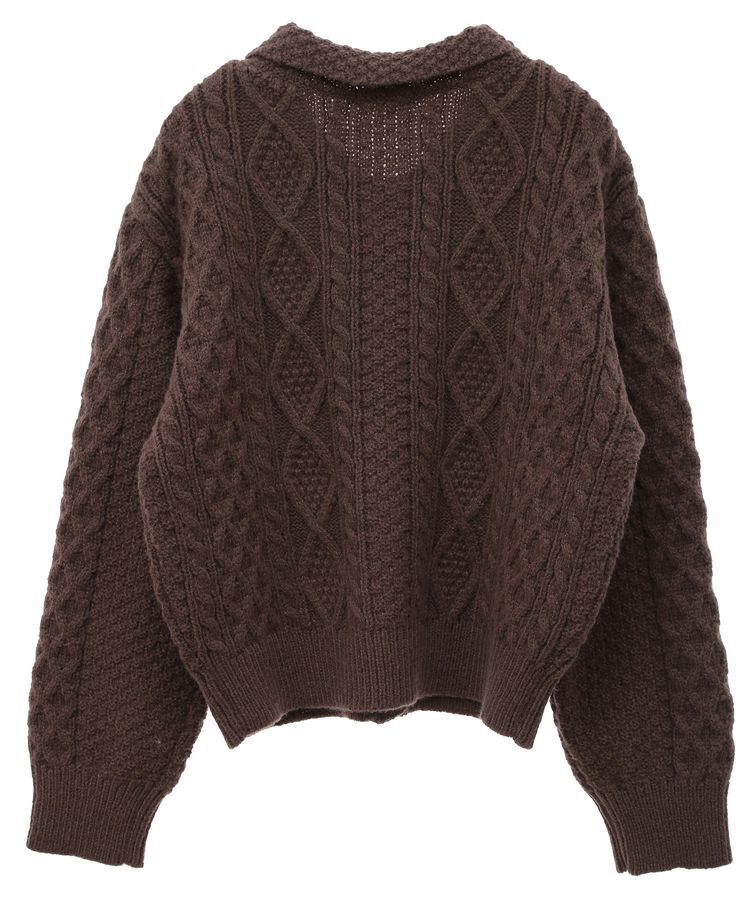 earth music&ecology「衿付きケーブルニットカーディガン」|カーディガン|