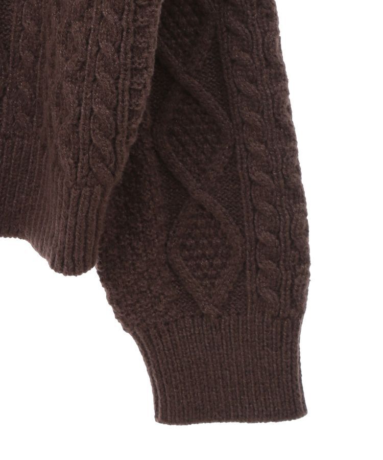 earth music&ecology「衿付きケーブルニットカーディガン」|カーディガン|