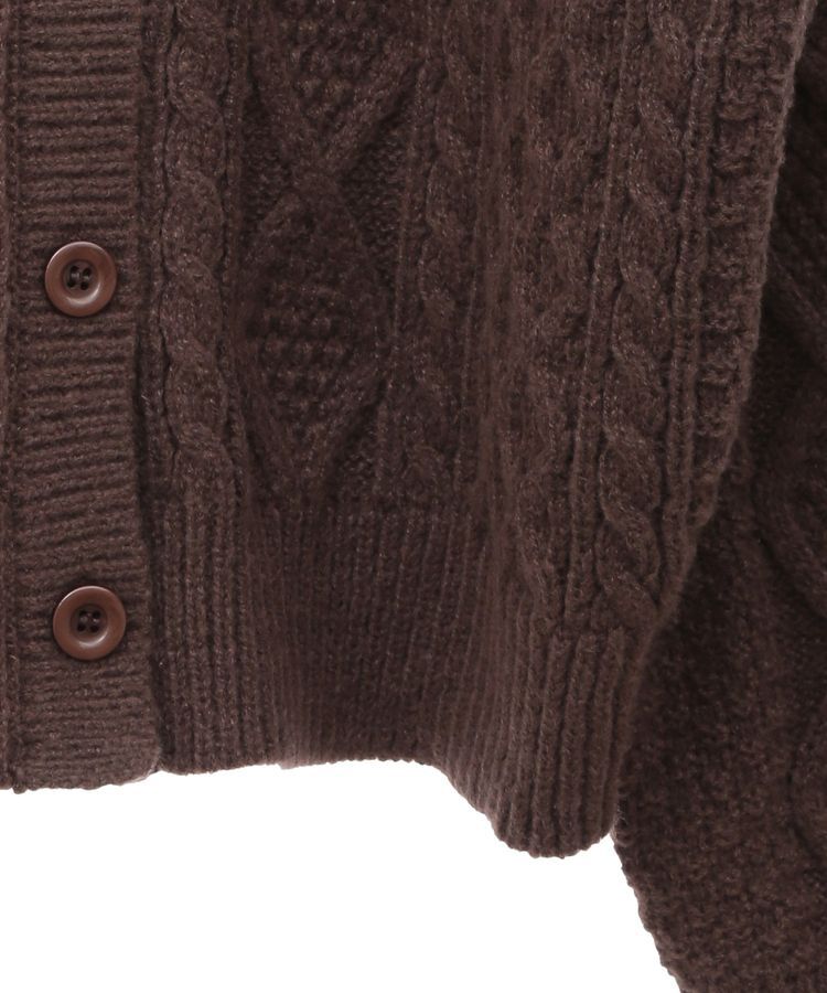 earth music&ecology「衿付きケーブルニットカーディガン」|カーディガン|