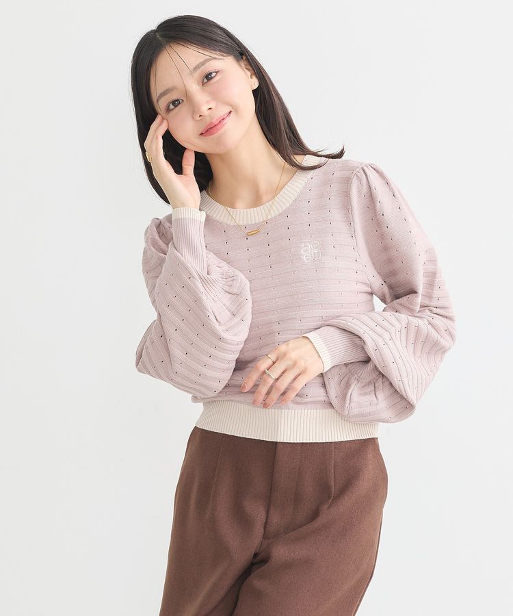 earth music&ecology「配色バックリボンプルオーバー」|ニット・セーター|