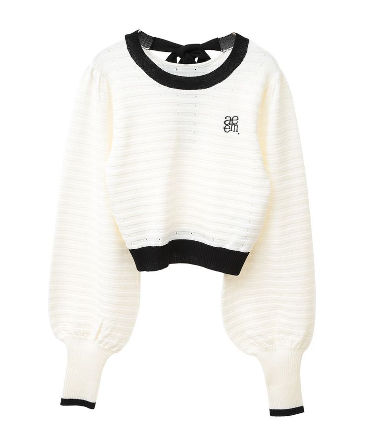 earth music&ecology「配色バックリボンプルオーバー」|ニット・セーター|