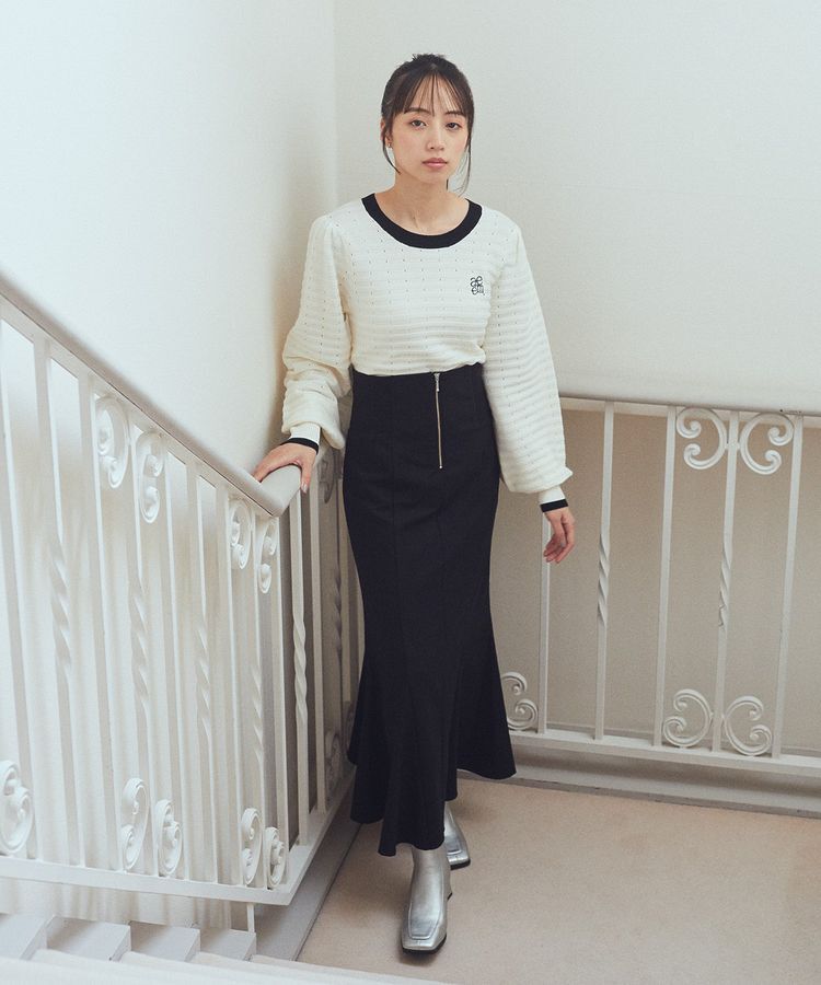 earth music&ecology「配色バックリボンプルオーバー」|ニット・セーター|