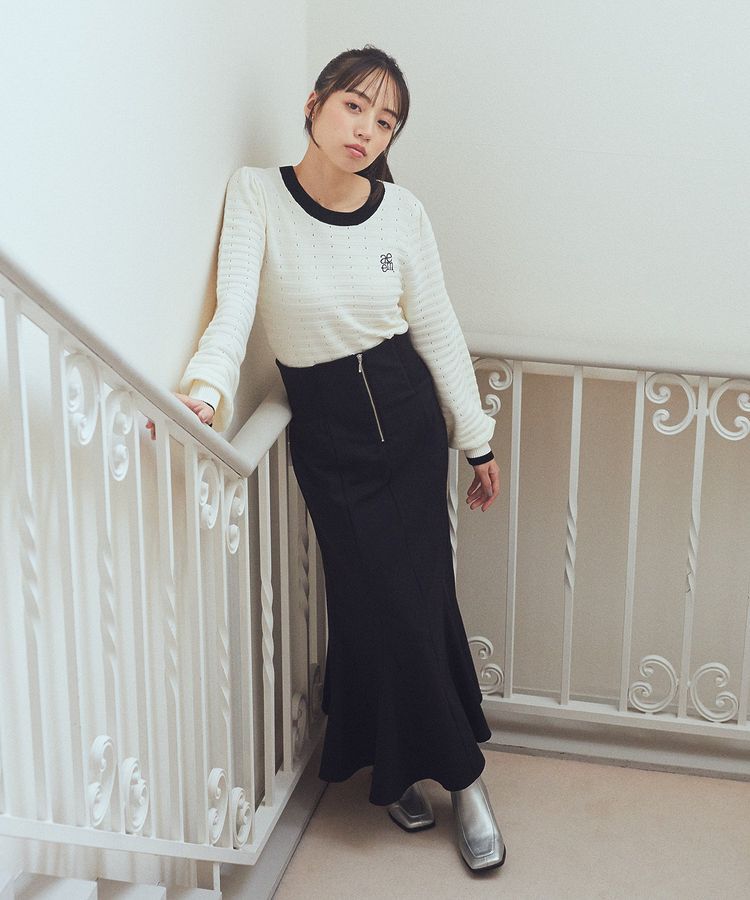 earth music&ecology「配色バックリボンプルオーバー」|ニット・セーター|