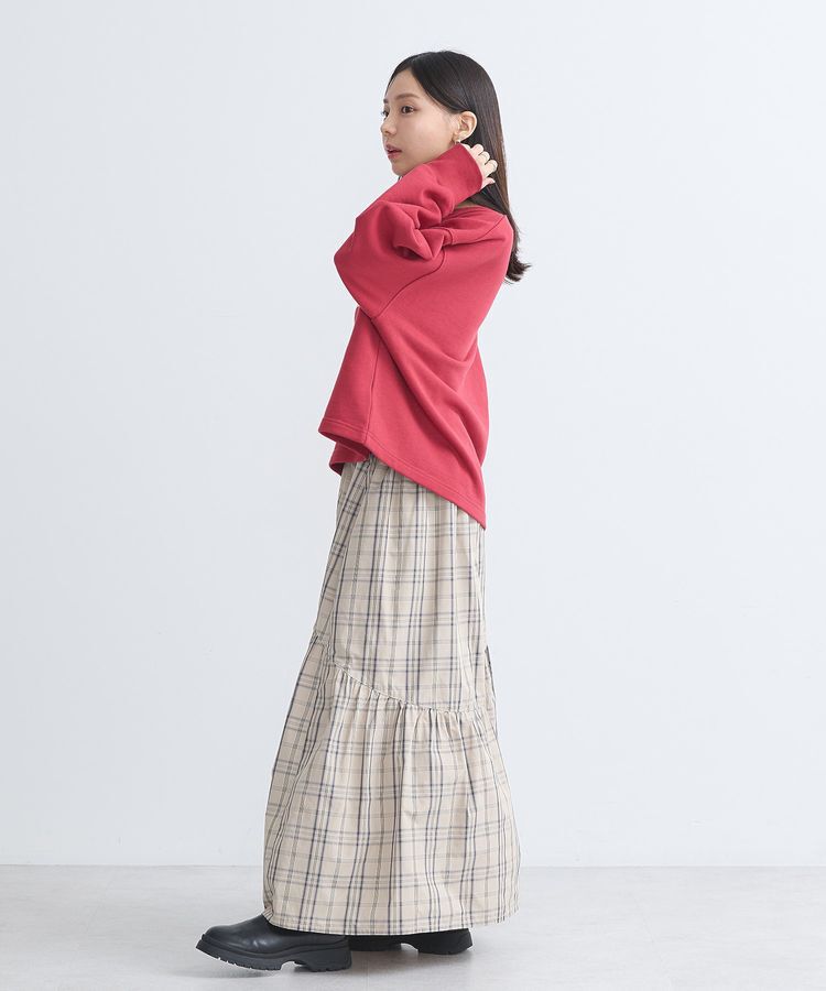 earth music&ecology「メモリータフタチェックスカート」|フレア|