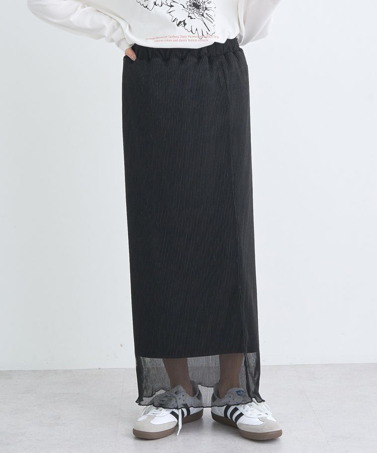 earth music&ecology「シャイニーチュールスカート」|スカート|Black