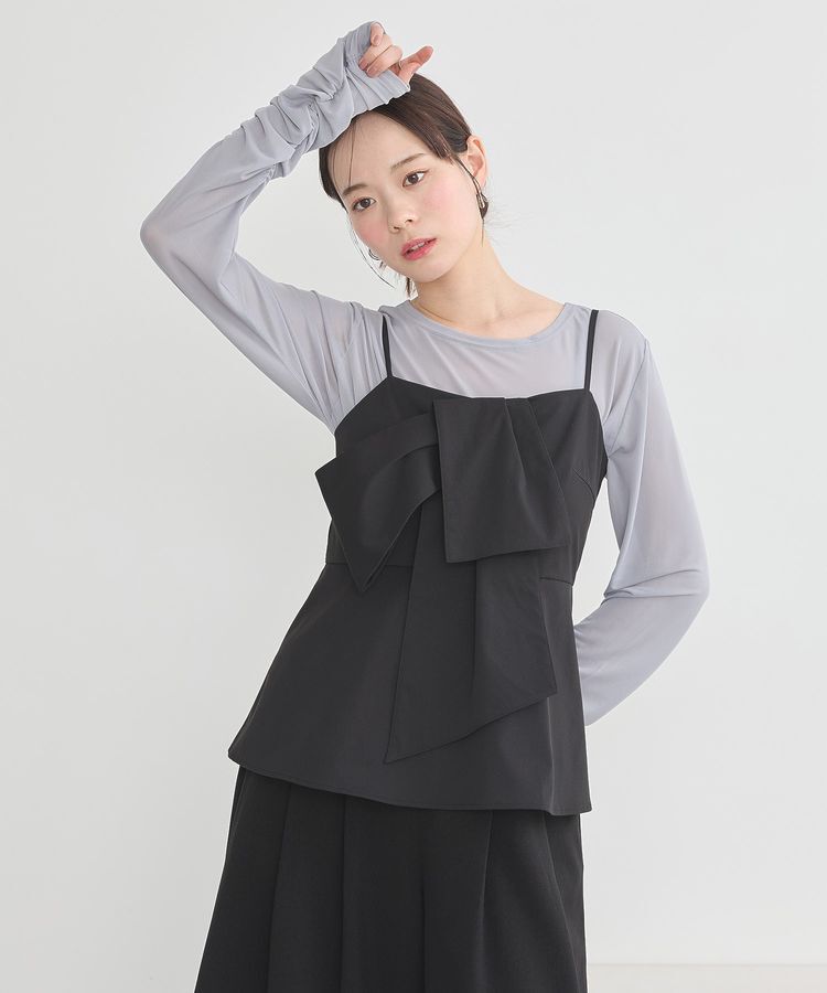 earth music&ecology「フロントリボンビスチェ」|ベスト・ジレ|