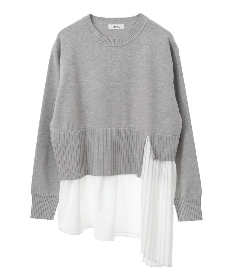 earth music&ecology「アシンメトリープリーツドッキングプルオーバー」|チュニック|