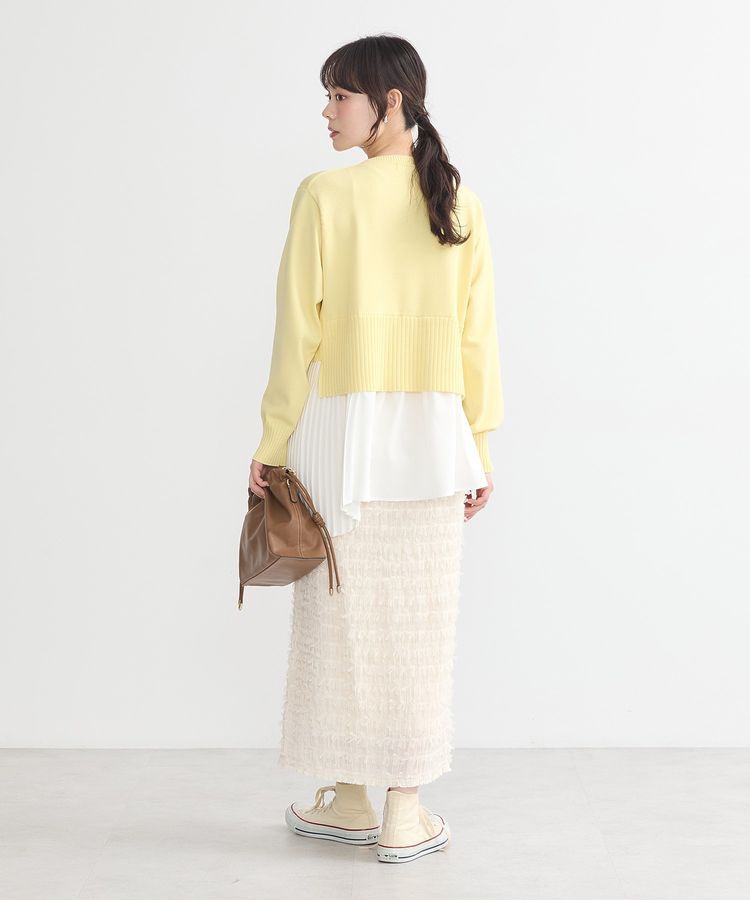 earth music&ecology「アシンメトリープリーツドッキングプルオーバー」|チュニック|