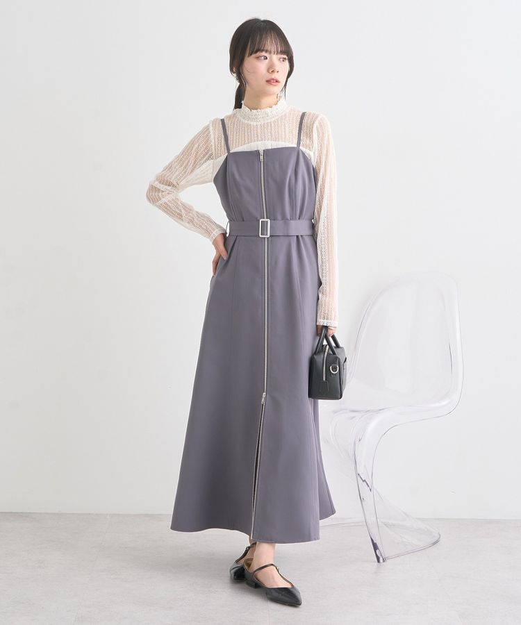 earth music&ecology「ダブルジップキャミワンピース」|ワンピース|Light Gray