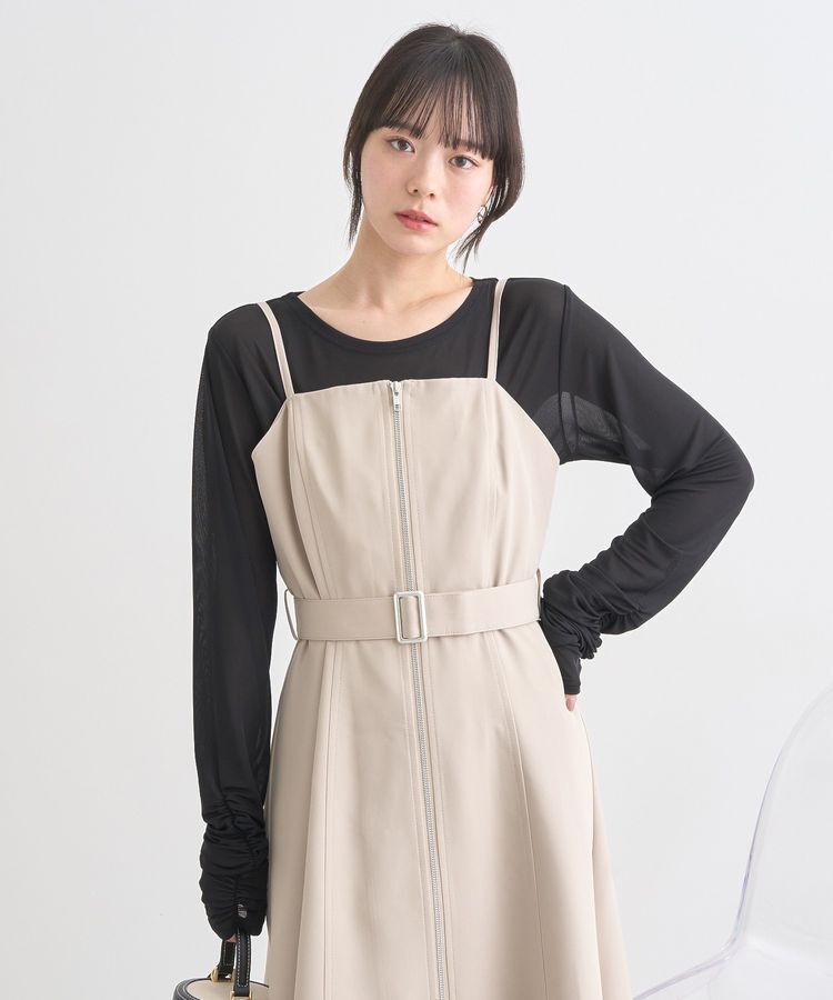 earth music&ecology「ダブルジップキャミワンピース」|ワンピース|