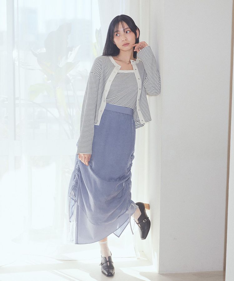 earth music&ecology「SET2点リブアンサンブル」|カーディガン|