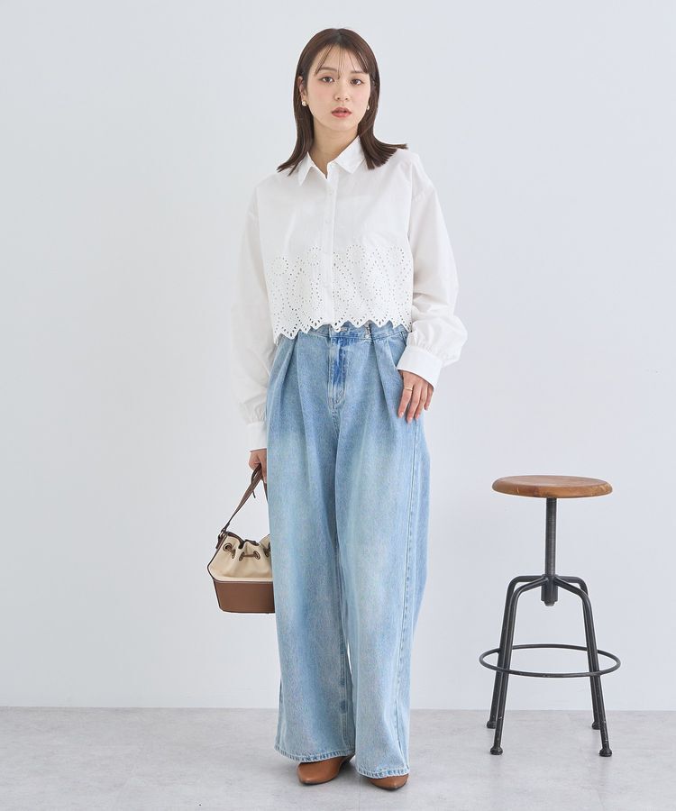 earth music&ecology「タックホックデニムパンツ」|デニム|