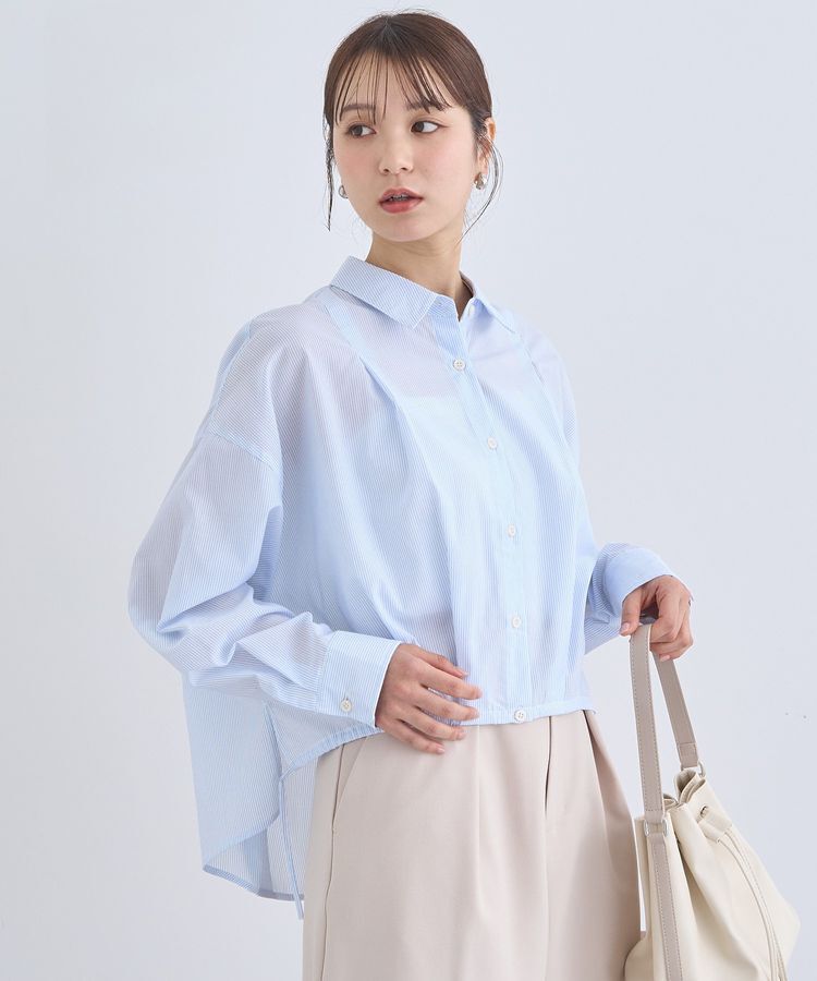 earth music&ecology「TRキュプラドロスロシャツ」|シャツ・ブラウス|ストライプホワイト