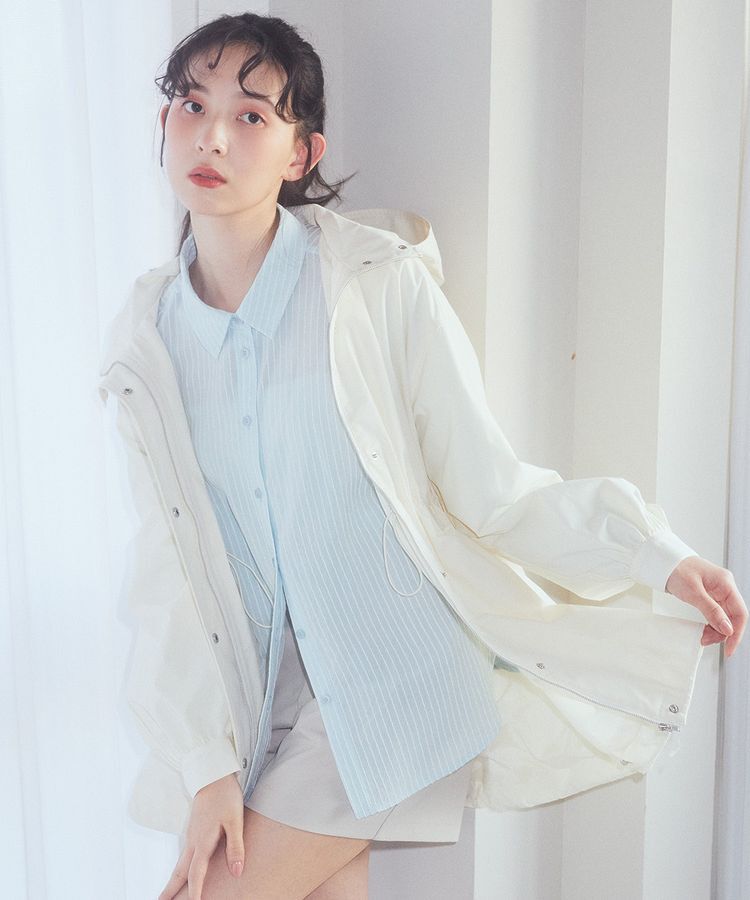 earth music&ecology「SET2点起毛ストライプシャツ+バルーンビスチェ」|シャツ・ブラウス|