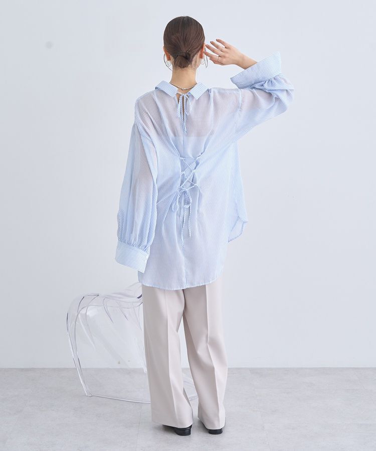 earth music&ecology「バックレースアップシャツ」|シャツ・ブラウス|