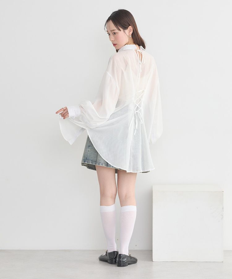 earth music&ecology「バックレースアップシャツ」|シャツ・ブラウス|