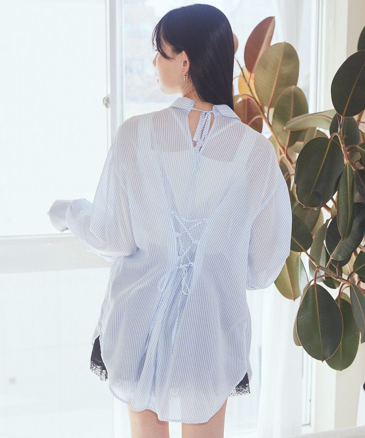 earth music&ecology「バックレースアップシャツ」|シャツ・ブラウス|