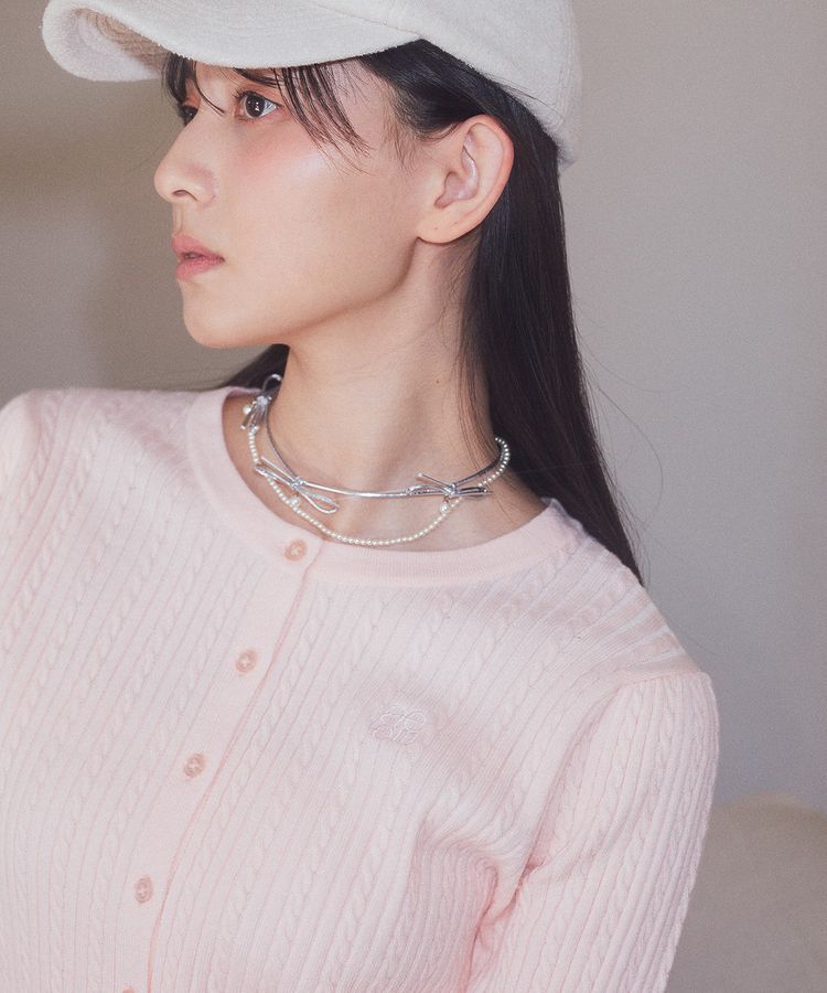 earth music&ecology「ミニケーブルコンパクトカーディガン」|カーディガン|