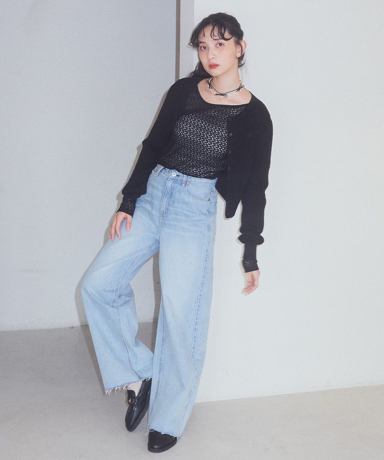 earth music&ecology「ミニケーブルコンパクトカーディガン」|カーディガン|