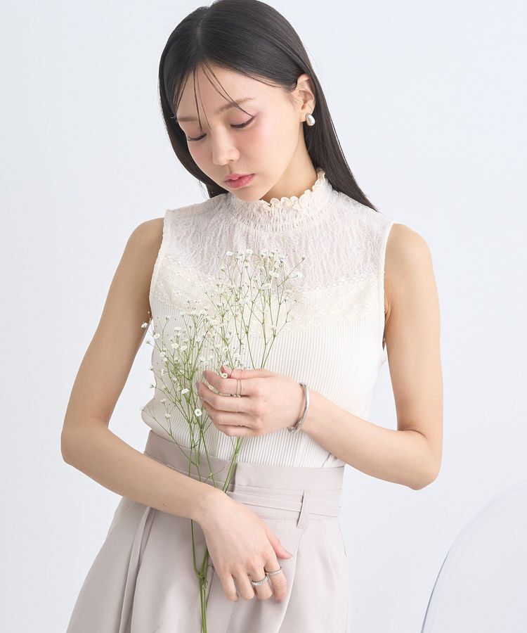 earth music&ecology「レースドッキングタンクトップ」|キャミソール|