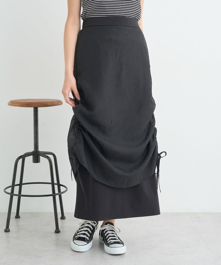 earth music&ecology「シフォンドロストレイヤードスカート」|スカート|