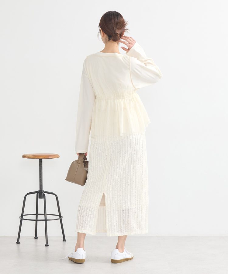 earth music&ecology「ベルティカルフリルナロースカート」|タイト|