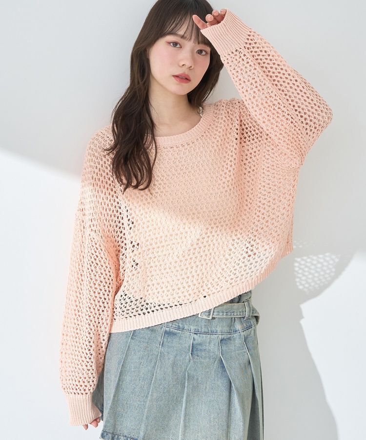 earth music&ecology「スパンコールメッシュニットプルオーバー」|ニット・セーター|