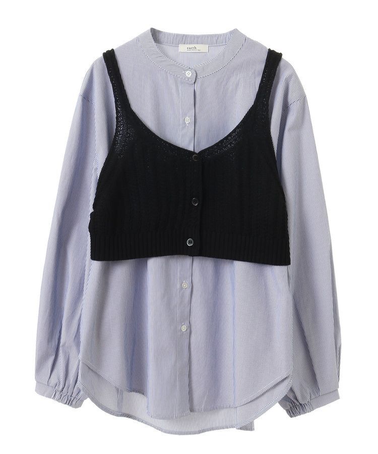 earth music&ecology「SET2点透かしニットビスチェ＋シャツ」|シャツ・ブラウス|