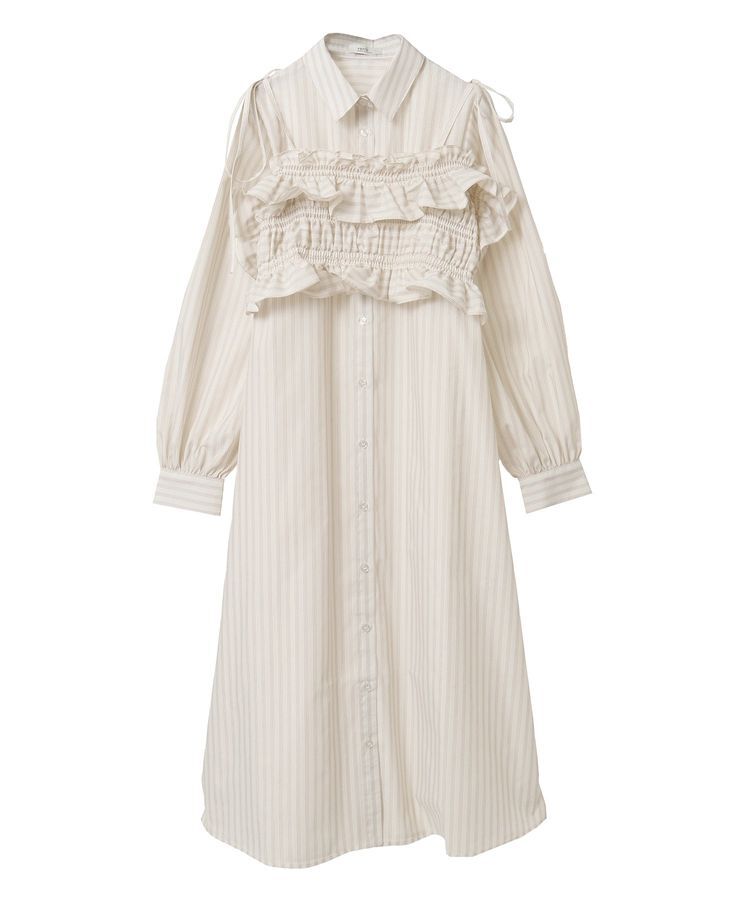 earth music&ecology「SET2点シャーリングビスチェ+シャツワンピース」|ワンピース|