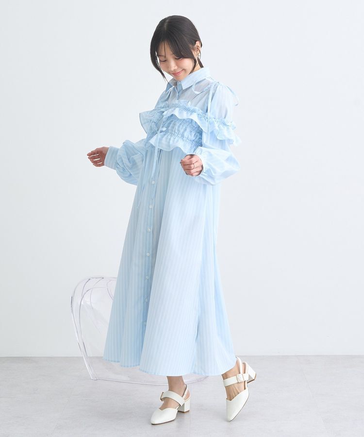 earth music&ecology「SET2点シャーリングビスチェ+シャツワンピース」|ワンピース|