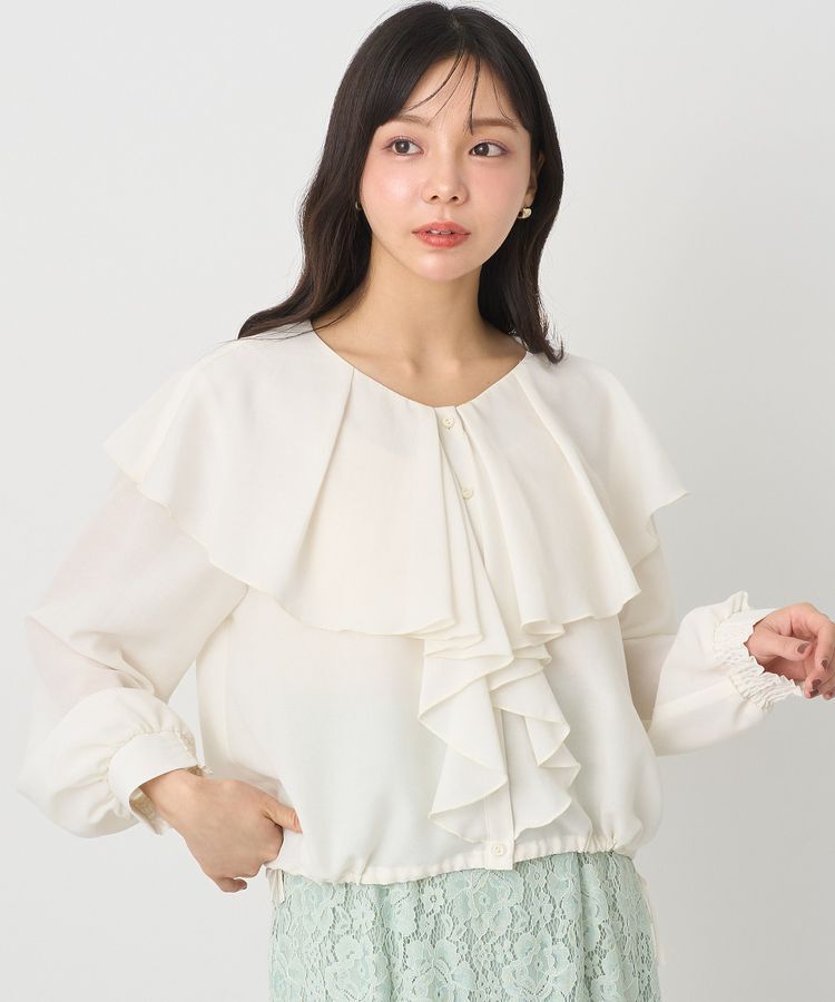 earth music&ecology「シアーラッフルブラウス」|シャツ・ブラウス|Off White