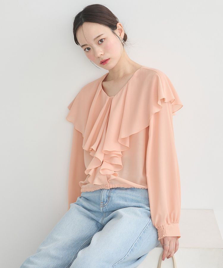 earth music&ecology「シアーラッフルブラウス」|シャツ・ブラウス|