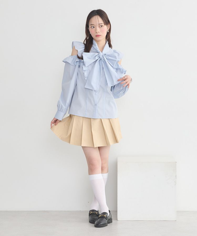 earth music&ecology「リボンラッフルブラウス」|シャツ・ブラウス|