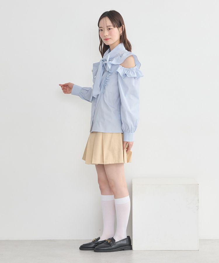 earth music&ecology「リボンラッフルブラウス」|シャツ・ブラウス|