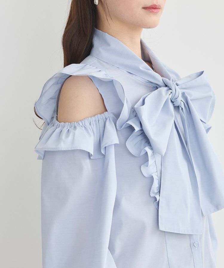 earth music&ecology「リボンラッフルブラウス」|シャツ・ブラウス|
