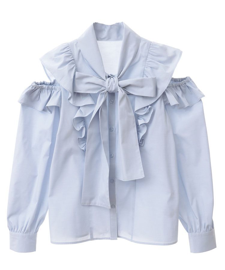 earth music&ecology「リボンラッフルブラウス」|シャツ・ブラウス|