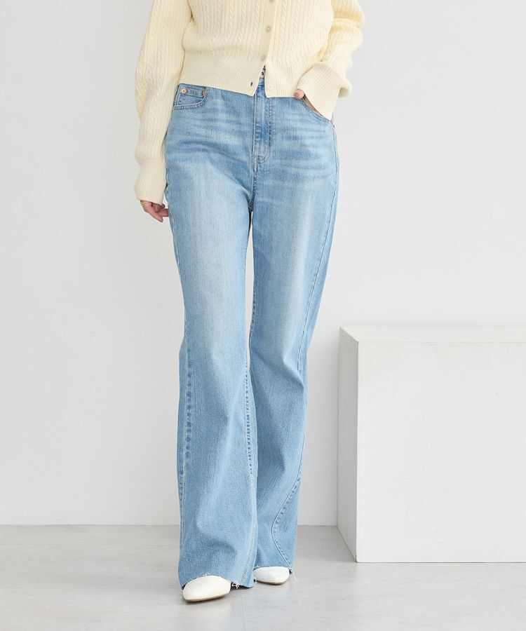 earth music&ecology「セルフカットフレアデニムパンツ」|デニム|