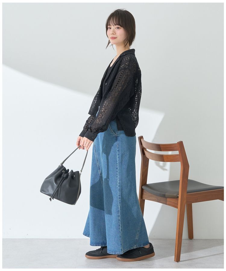 earth music&ecology「スパンコールレースショートシャツ」|シャツ・ブラウス|