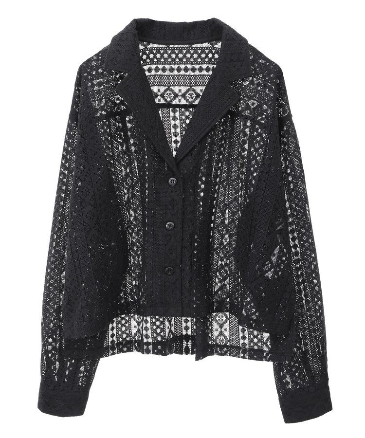 earth music&ecology「スパンコールレースショートシャツ」|シャツ・ブラウス|