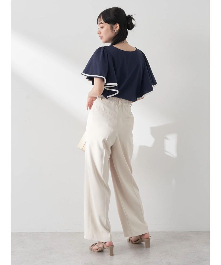 earth music&ecology「パイピングフレアスリーブカットソー」|Tシャツ・カットソー|