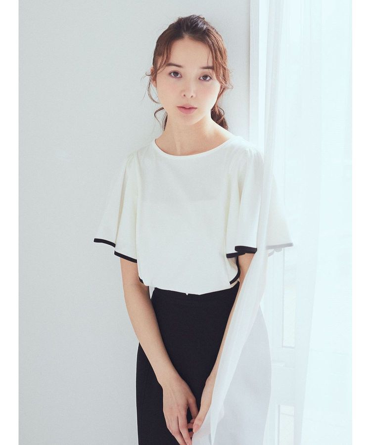 earth music&ecology「パイピングフレアスリーブカットソー」|Tシャツ・カットソー|