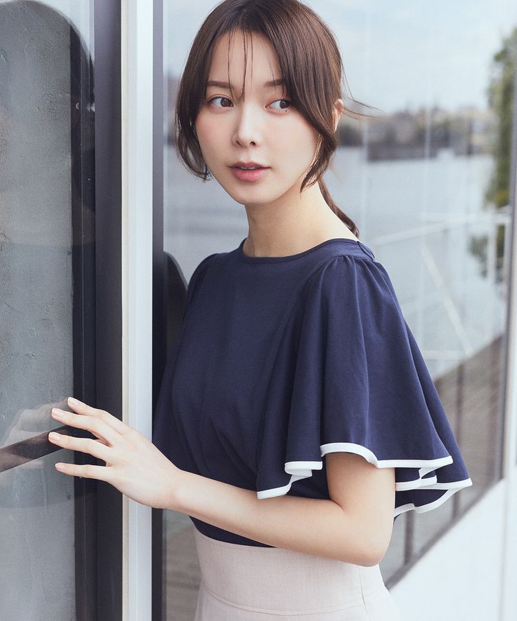 earth music&ecology「パイピングフレアスリーブカットソー」|Tシャツ・カットソー|