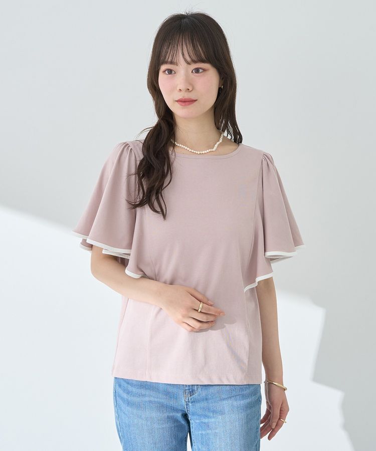 earth music&ecology「パイピングフレアスリーブカットソー」|Tシャツ・カットソー|