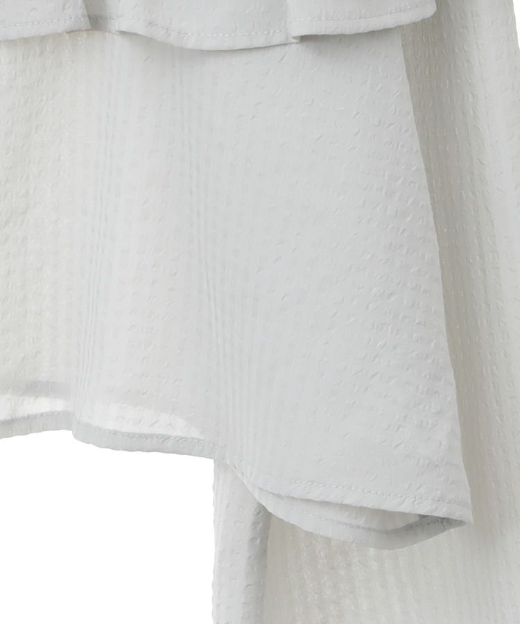 earth music&ecology「フリル切替えショートブラウス」|シャツ・ブラウス|